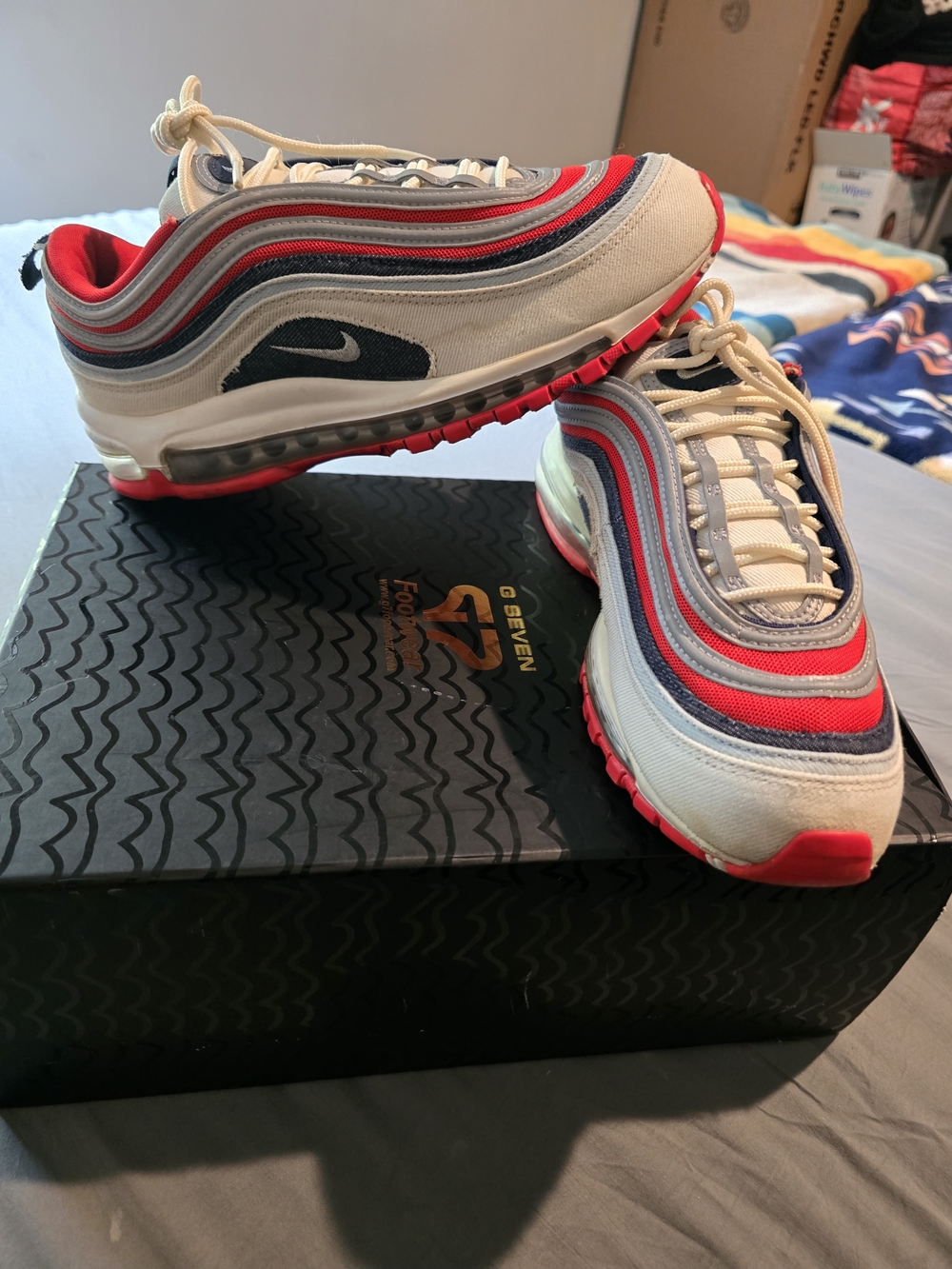 Nike Air Max 97 USA Denim Men's Shoes DJ5171-600 sz 10